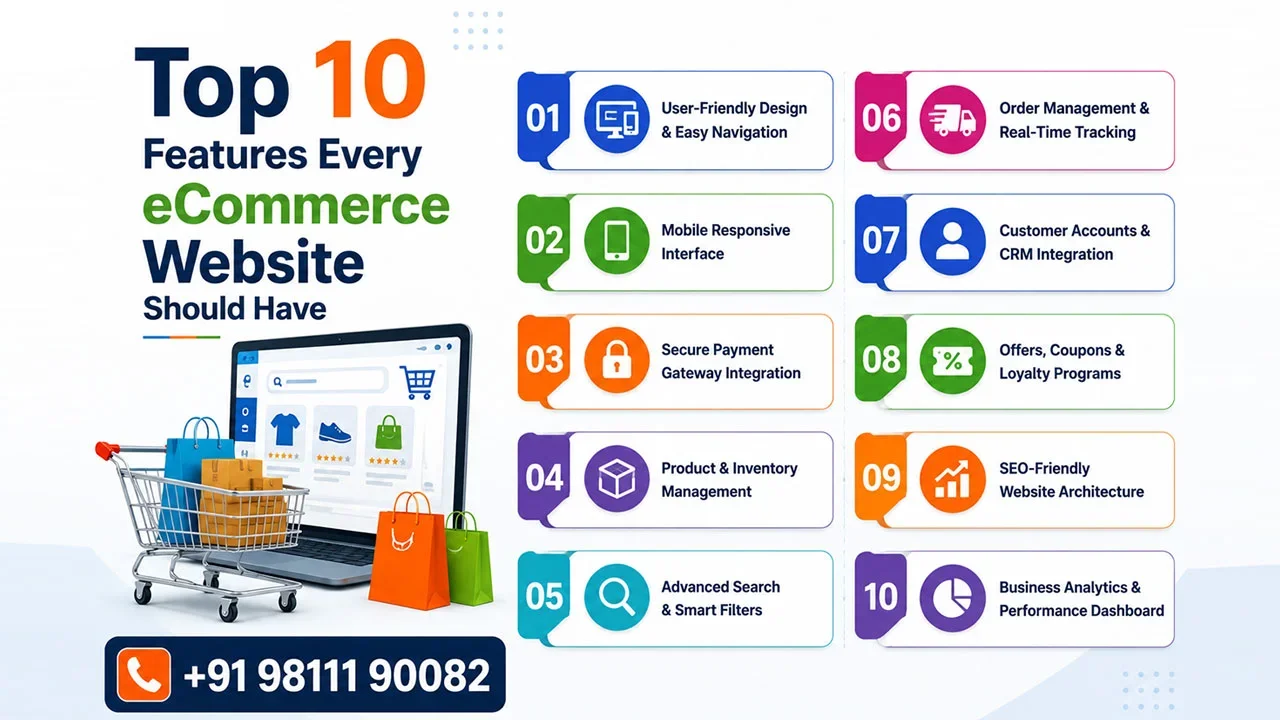 Top 10 Features for eCommerce Website: A Vista Neotech Guide
