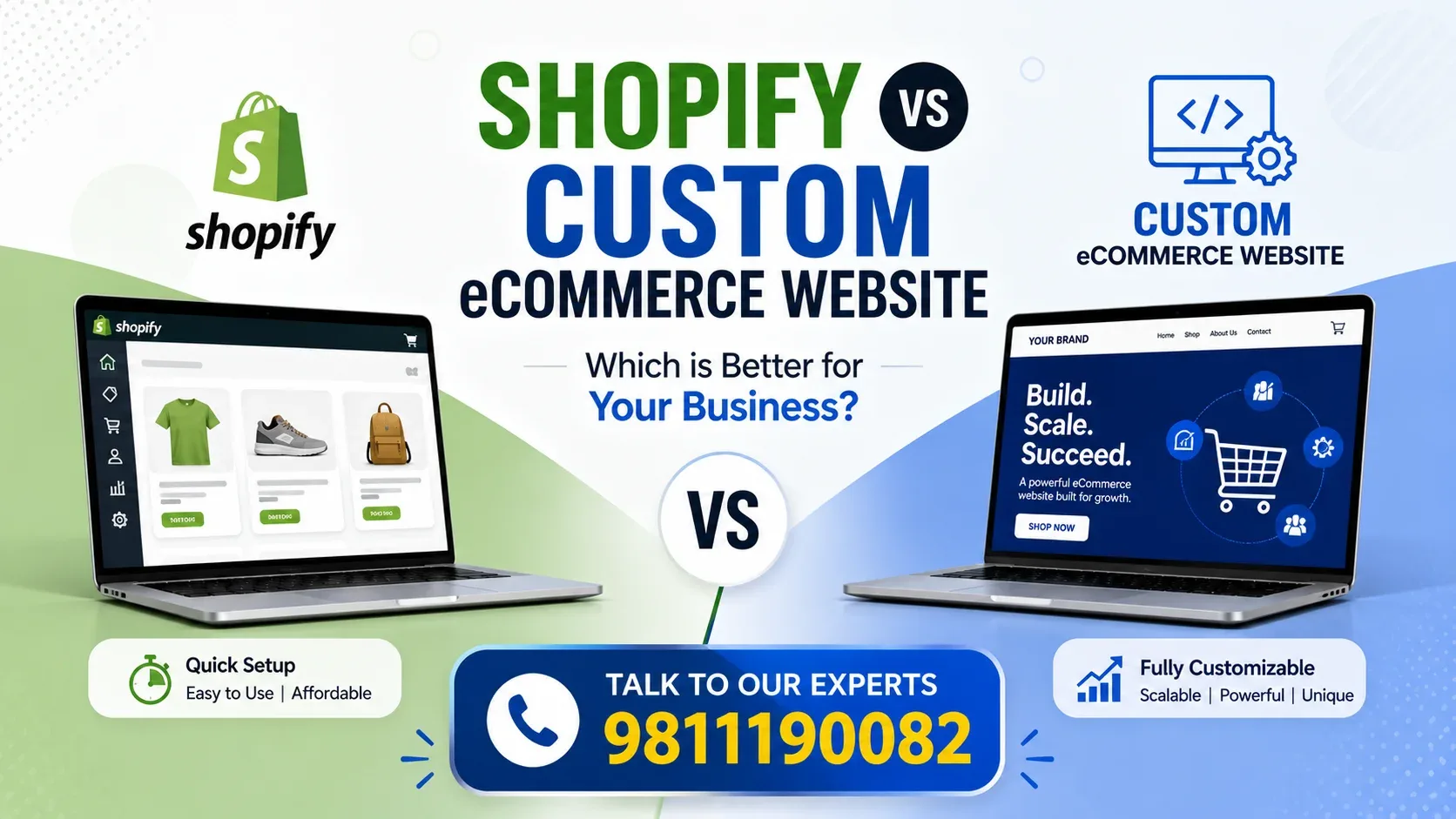 shopify vs custom ecommerce website which is better for your business